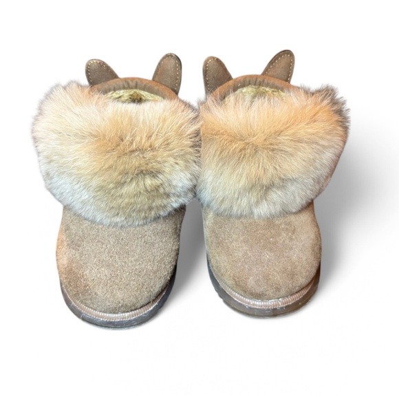 Unisex Kids Brown Lined Boots Light up Bunny Snow Winter Size 5 - Picture 7 of 7